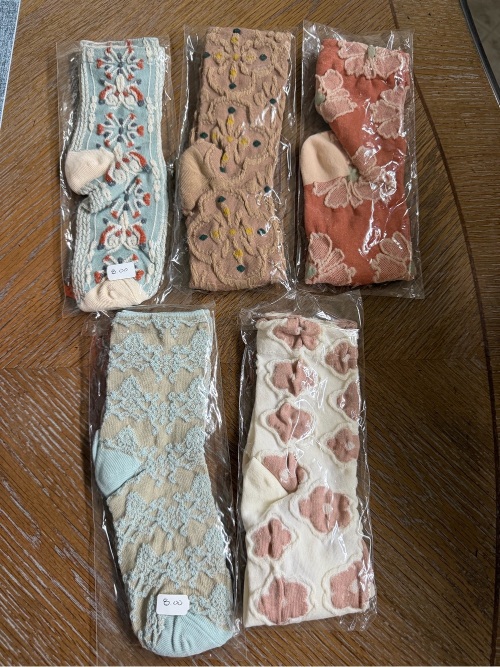 Cottagecore vintage style socks- set D
